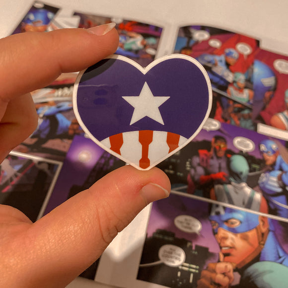 American Captain Heart Sticker